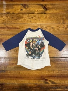 Vintage 70s Molly Hatchet World Disaster Tour Tee M Raglan Rare Music Rock USA - Bild 1 von 14