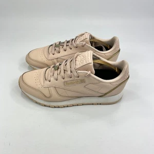 Reebok Classic Damen Sportschuhe beige UK 7 leicht Freizeit Schnürung Low Top - Bild 1 von 15