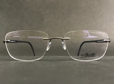 Silhouette Eyeglasses Frames 5555 KS 6560 Titan Blend Smoky Black 56-19-150 - Image 1 of 4