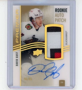 2023-24 U.D. PREMIER HOCKEY ROOKIE PATCH AUTO #46/65 BLACKHAWKS David Gust - Picture 1 of 2
