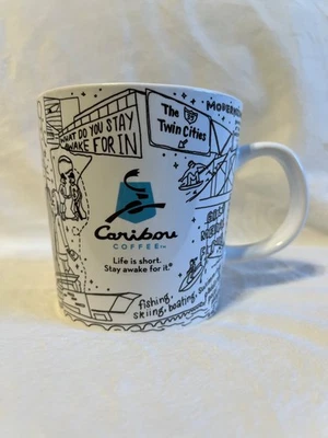 2012 Caribou Coffee 16oz Twin Cities Mug All Over City Print - Image 1 of 4