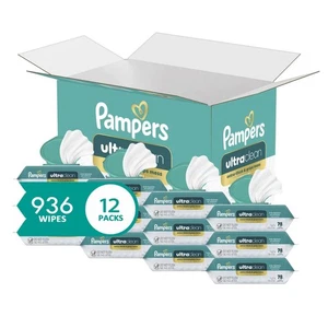 Pampers Baby Feuchttücher, kostenloses sanftes, hypoallergenes und unparfümiertes Tuch, 100 Pflanzen - Bild 1 von 9