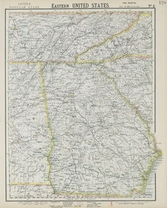 GEORGIA & Southern Appalachia. Alabama Tennessee NC SC Railroads. LETTS 1884 map - Picture 1 of 1