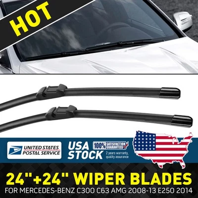 Windshield Wiper Blades 24"+24" Replacement For Mercedes-Benz C63 AMG 2008-2013 - Изображение 1 из 4