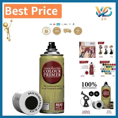 Imprimación en aerosol acrílica negra mate 400 ml - secado rápido para modelos de juegos de mesa Foto 1 de 4