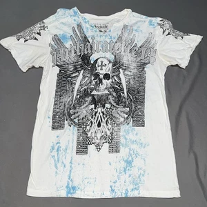 Archaic By Affliction Short Sleeve Shirt Men’s S Skulls and Angel Wings -5003 - Picture 1 of 13