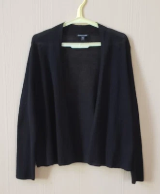 Cárdigan tejido fino ligero mezcla lino orgánico negro EILEEN FISHER talla XL Foto 1 de 3