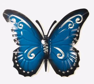 Metall Schmetterling Innen Außen Wandbehang Dekor Küche Schlafzimmer Terrasse 9”x11” - Bild 1 von 2