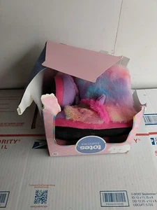 Totes Toasties Kids Girl's Unicorn Pink And Purple Slippers Sz 11-12 ~NEW~ - Picture 1 of 10