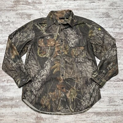 Mossy Oak Shirt Mens Medium Long Sleeve Button Up Mesh Scent Shield Hunting - Image 1 of 4