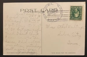 Council Bluffs, Iowa RR Bridge Post Card posted Jun 12, 1912 to Silver City, IA - Picture 1 of 2