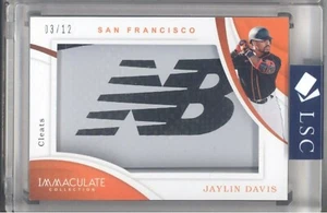 2020 Panini Immaculate Jaylin Davis Cleats #/12 Used Shoe San Francisco Giants - Imagen 1 de 2
