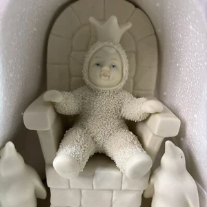 VTG Snowbabies "Crown Me" Figurine Dept 56 #69056 Retired Christmas Penguin Box - Picture 1 of 6