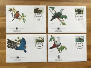 MICRONESIA 1990 FDC x 4 WWF BIRDS KINGFISHER & PIGEON - Picture 1 of 1