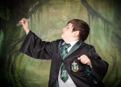 Harry Potter Hermione Slytherin Vestido Capa y Corbata Disfraz Reino Unido - Talla S Foto 1 de 2