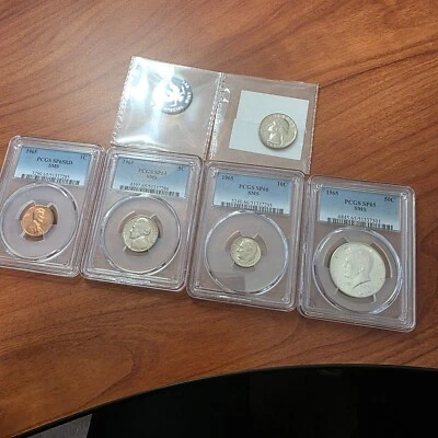 1965 SMS PCGS SP65 and SP66 5 Coin Set One ungraded 40% Silver - Image 1 of 4