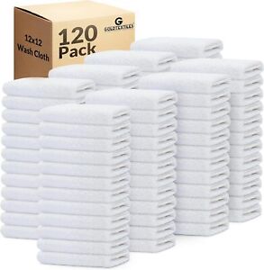 White Towel Wash Cloth 12x12 Cotton Blend Bulk Pack Kitchen Garage Face Towels