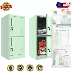 Durable Green Metal File Cabinet Locker with Locking Shelves - Versatile Storage - Picture 1 of 10
