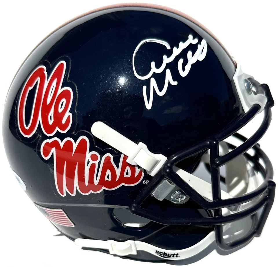 ARCHIE MANNING #18 SIGNED OLE MISS REBELS MINI FOOTBALL HELMET PSA/DNA HEISMAN - Image 1 of 3