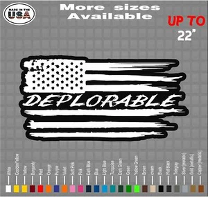 Deplorable Trump American Flag Vinyl Decal Sticker | TRUMP 2024 Decals - Picture 1 of 1