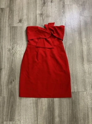 Mini Vestido Alexia Admor Mujer Talla 6 Rojo Sin Tirantes Lazo Formal Fiesta Glamour Evento Foto 1 de 4