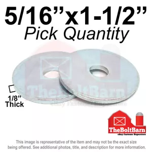"Lavadoras de guardabarros 5/16""x1-1/2 1/8"" de espesor acero bajo en carbono zinc (elige la cantidad) - Imagen 1 de 2