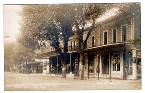 MAIN STREET MEREDOSIA ILLINOIS RPPC POSTCARD 1908 - Picture 1 of 2
