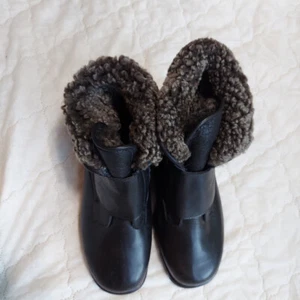 Botas negras de cuero y lana Canada Maple Leaf de 2 vías EE. UU. talla 9 - Imagen 1 de 6