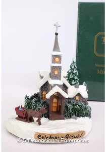 Thomas Kinkade SUNDAY EVENING SLEIGH RIDE Miniature Sculpture 1999 in Box - Imagen 1 de 14