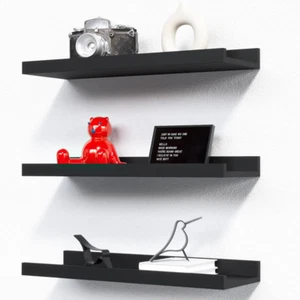 5 Set White Floating Wall Shelves for Home Decor - Modern Picture Ledge - Picture 1 of 12