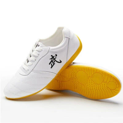 Unisex Leather Kung Fu Tai Chi Shoes Martial Arts Training Sneakers Footwear New - Image 1 of 4