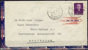 Cubierta Países Bajos, 1949. Puerto dicho a Amsterdam. Correo de envío - Imagen 1 de 2