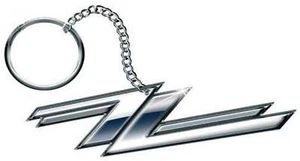 ZZ Top Keyring Keychain Twin Z's band logo  new Official metal One Size - Imagen 1 de 1