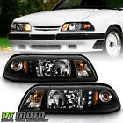 1987 1993 Mustang 6in1 LED 1PC Black Headlights w/Built In Corner/Parking Signal