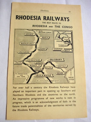 1960 Two sided Rhodesia Ad Rhodesia Railways & Halsted MacDonald - Image 1 of 2