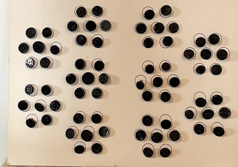 70 Victorian Black Button Collection on Display Card Glass Mourning Shamrock Cover