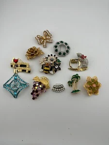 Atemberaubende goldfarbene Vintage Strass Brosche 10 Stück - Bild 1 von 2