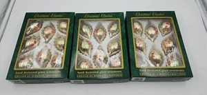 VTG 23 Commodore Christmas Classics Hand Decorated Glass Ornaments Teardrop - Picture 1 of 6