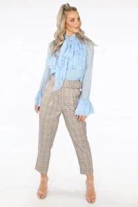 Belted Glen Plaid Pants - Picture 1 of 5