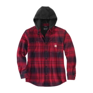 Hemd Flanellhemd Carhartt Mit Abzugshaube Oxblood GRÖSSE S - Picture 1 of 1