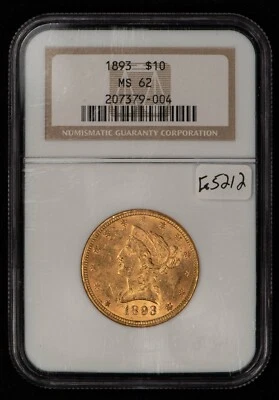 1893 G$10 Liberty Head Gold Eagle - NGC MS 62 - SKU-G5212 - Image 1 of 4