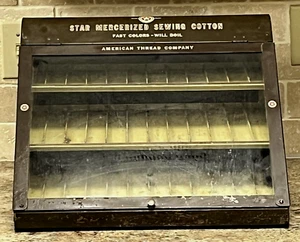 Vintage American Thread Co. Star Mercerized Sewing Cotton Display Cabinet (SH) - Picture 1 of 9