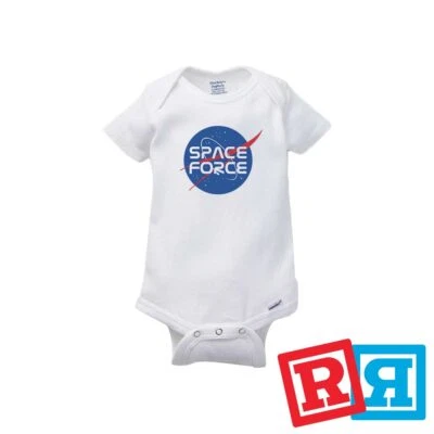 Space Force Gerber Baby Onesie® Cotton Unisex White Short Sleeve Bodysuit - Image 1 of 4