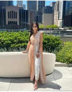 Blusa de sari pre drapeada de diseñador Bollywood ropa de fiesta sari lista para usar sari - Imagen 1 de 4