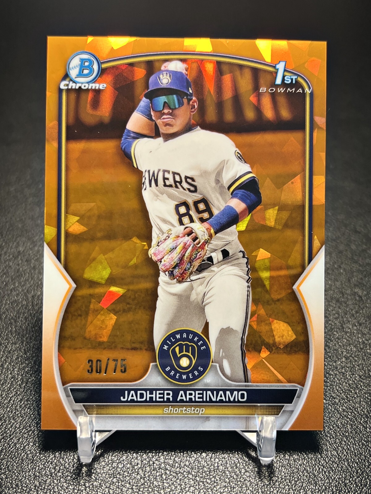 2023 Bowman Chrome Sapphire Orange Refractor /75 Jadher Areinamo 1st #BCP-206