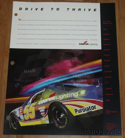 2000 Kenny Wallace Cooper Lighting Drive To Thrive Chevy NASCAR WC postcard Cover