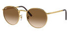 Ray-Ban Rb3637 Sunglasses Unisex Gold / Light Brown 53Mm New 100% Authentic
