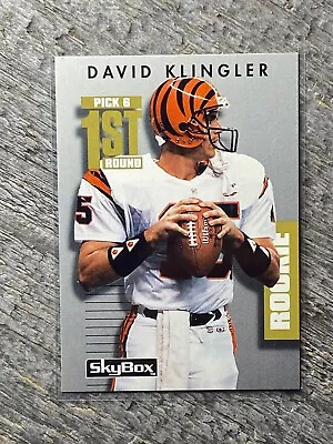 1992 Skybox Primetime David Klingler #238 Rookie RC Cincinnati Bengals - Image 1 of 2
