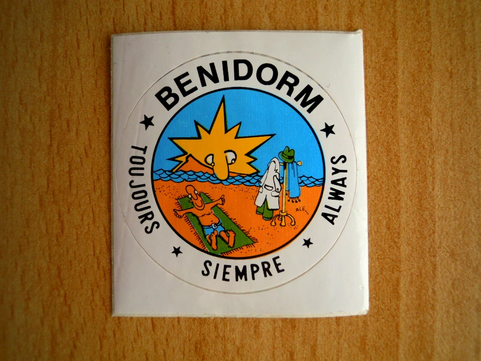 Aufkleber BENIDORM Spanien Espana Reise Stadt Land alter Sticker - Bild 1 von 1