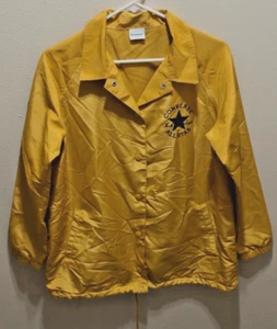 Converse Chuck Taylor All Star Vintage Yellow Orange Lined Jacket Windbreaker M - Picture 1 of 7